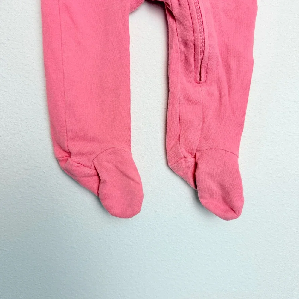 Kate Quinn Pink Organic Cotton Zipper Footie Sleeper 3-6M